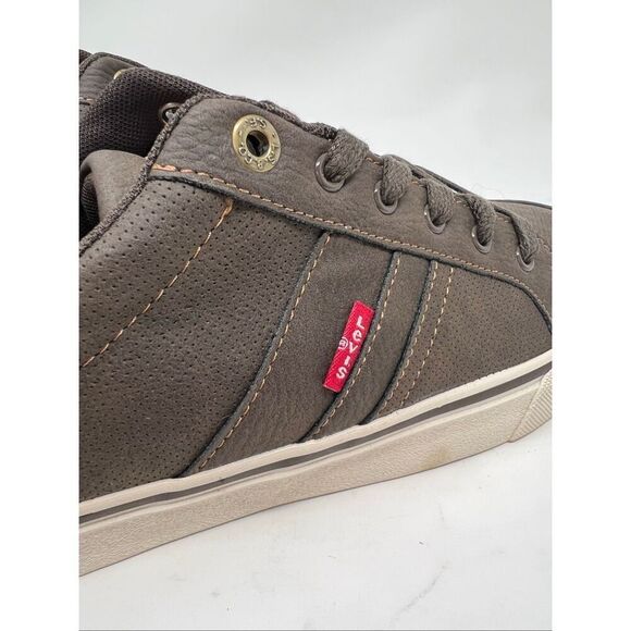 NWT LEVI’S Men’s Sneakers Shoes 10.5 Brown Tan Turner Tumbled Wax Comfort Insole - Picture 8 of 15